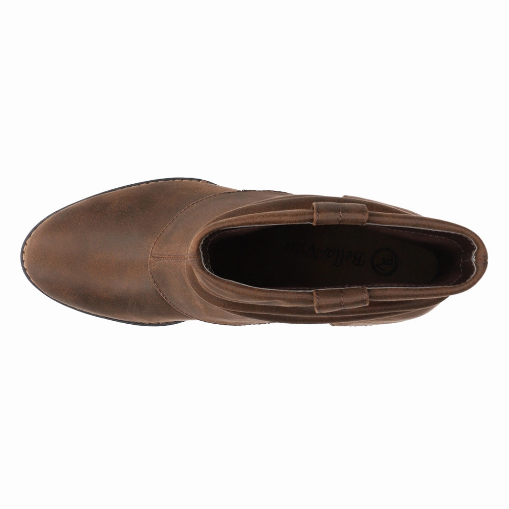 Twyla Round Toe Pull On Booties Ergonomic Footbed