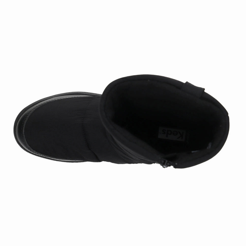 Apres Round Toe Quilted Zippered Snow Boots Canvas Upper puncture resistant