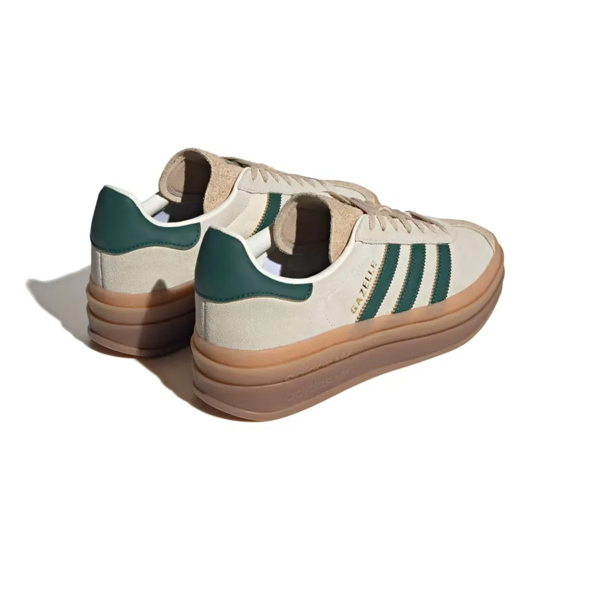 Wmns Gazelle Bold 'Cream White Collegiate Green' indoor shoe features Beneficial