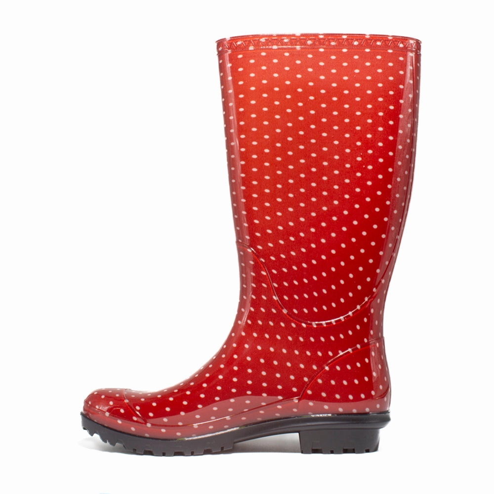 University of Alabama Polka Dot Round Toe Rain Boots Retro feel EverydayUse