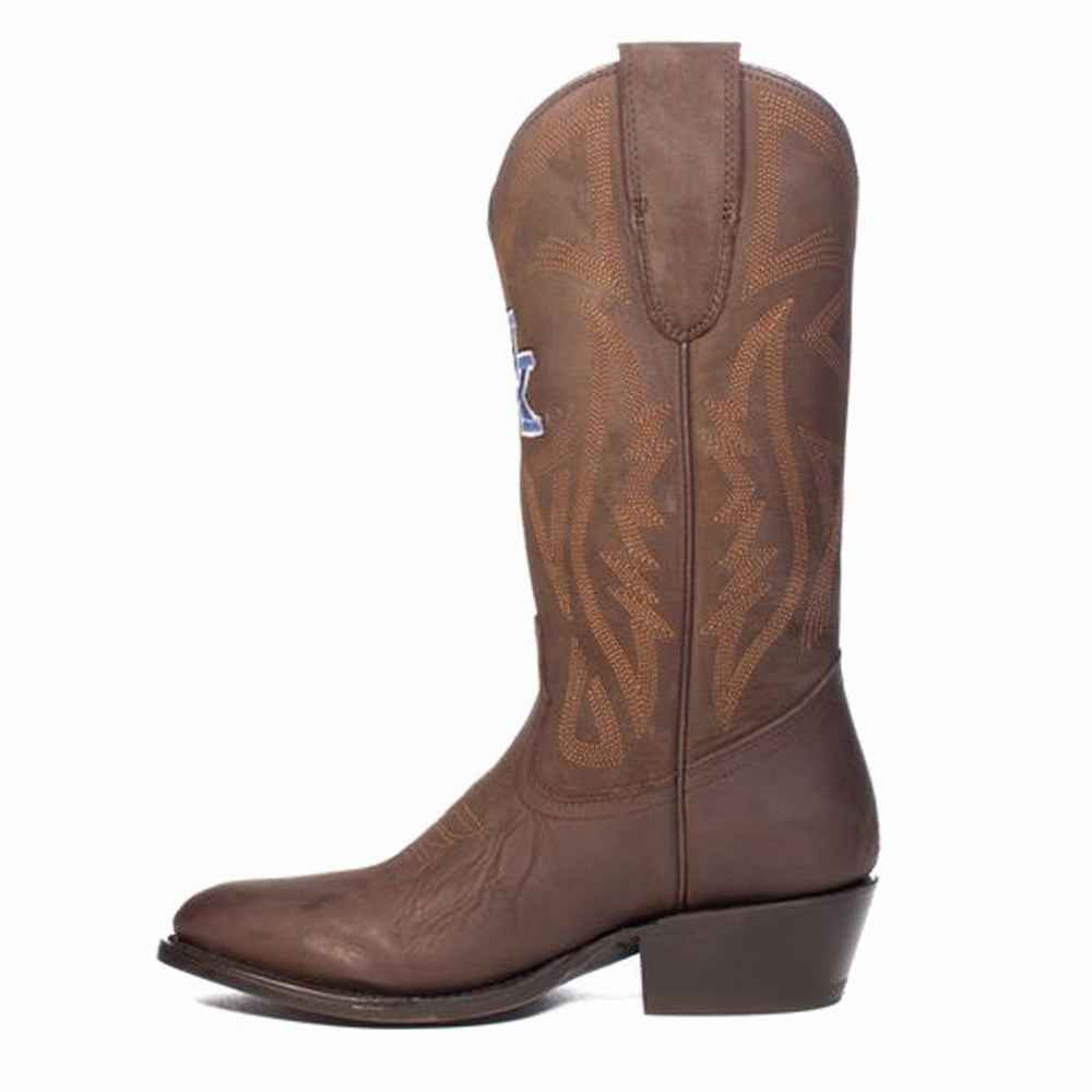 Handmade Craft Slip   Resistant Lug University of Kentucky Embroidered Round Toe Cowboy Boots