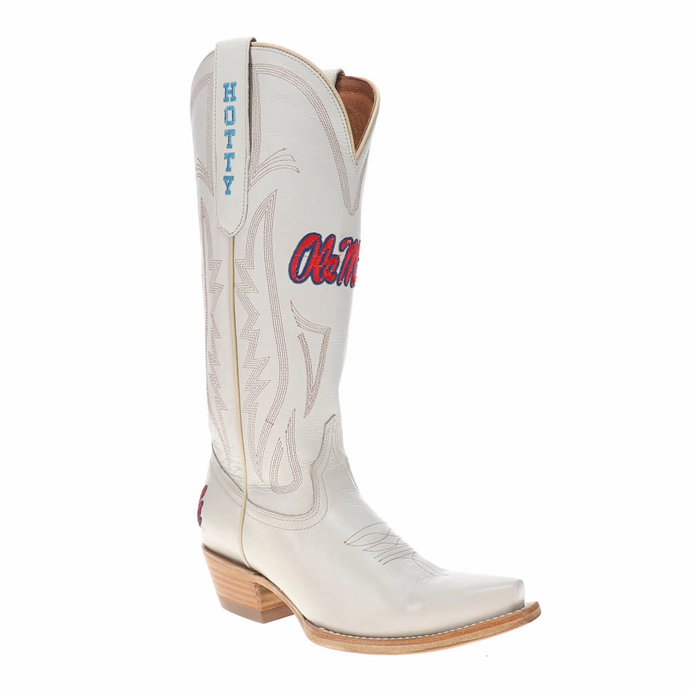 Rain Terrain Cushioned Step Night Travel University of Mississippi Gameday Embroidered Snip Toe Cowboy Boots