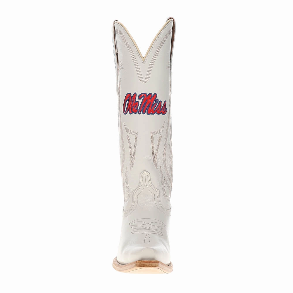 Anti Odor Work Commute University of Mississippi Gameday Embroidered Snip Toe Cowboy Boots