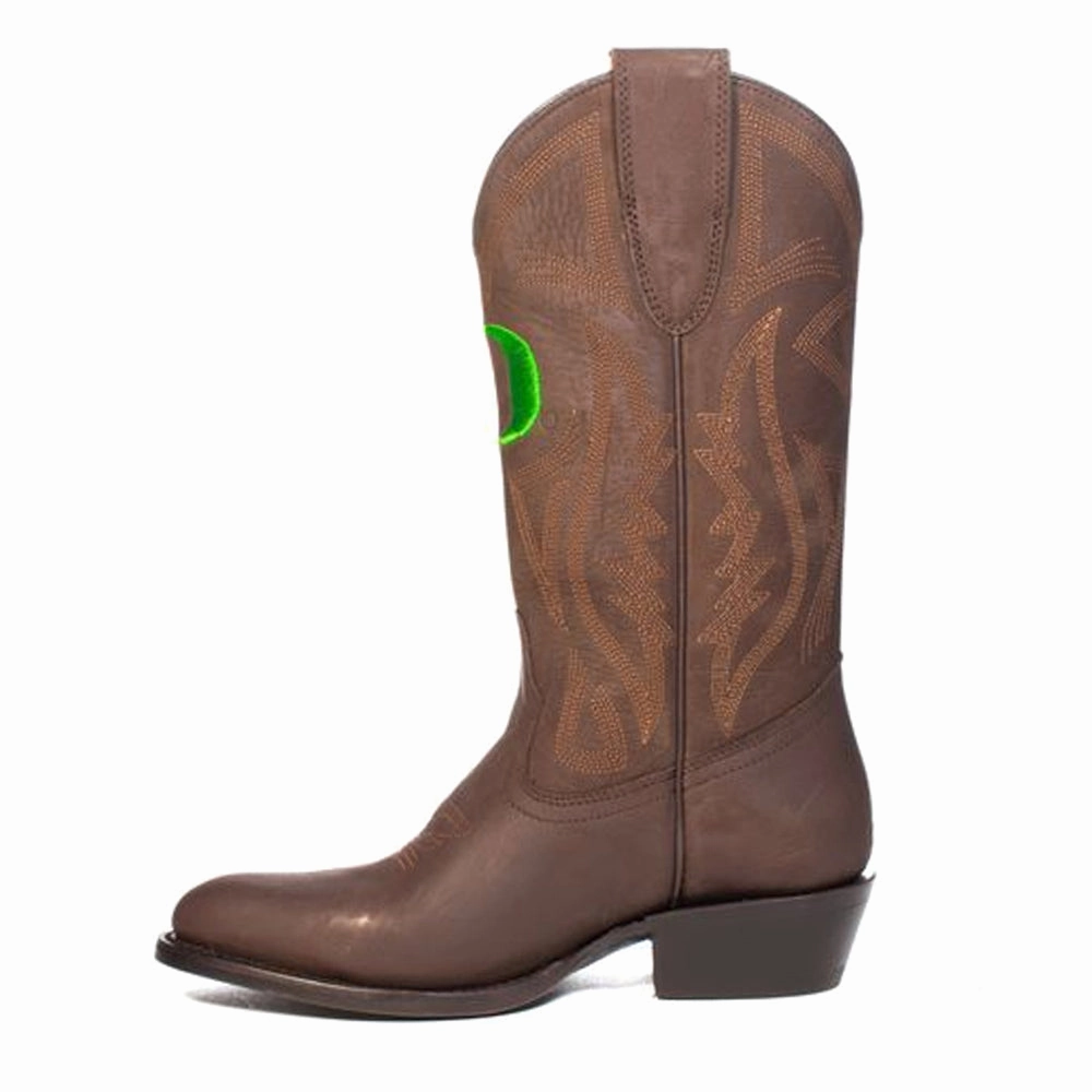 Waterproof Mountain Hike University of Oregon Embroidered Round Toe Pull On Cowboy Boots