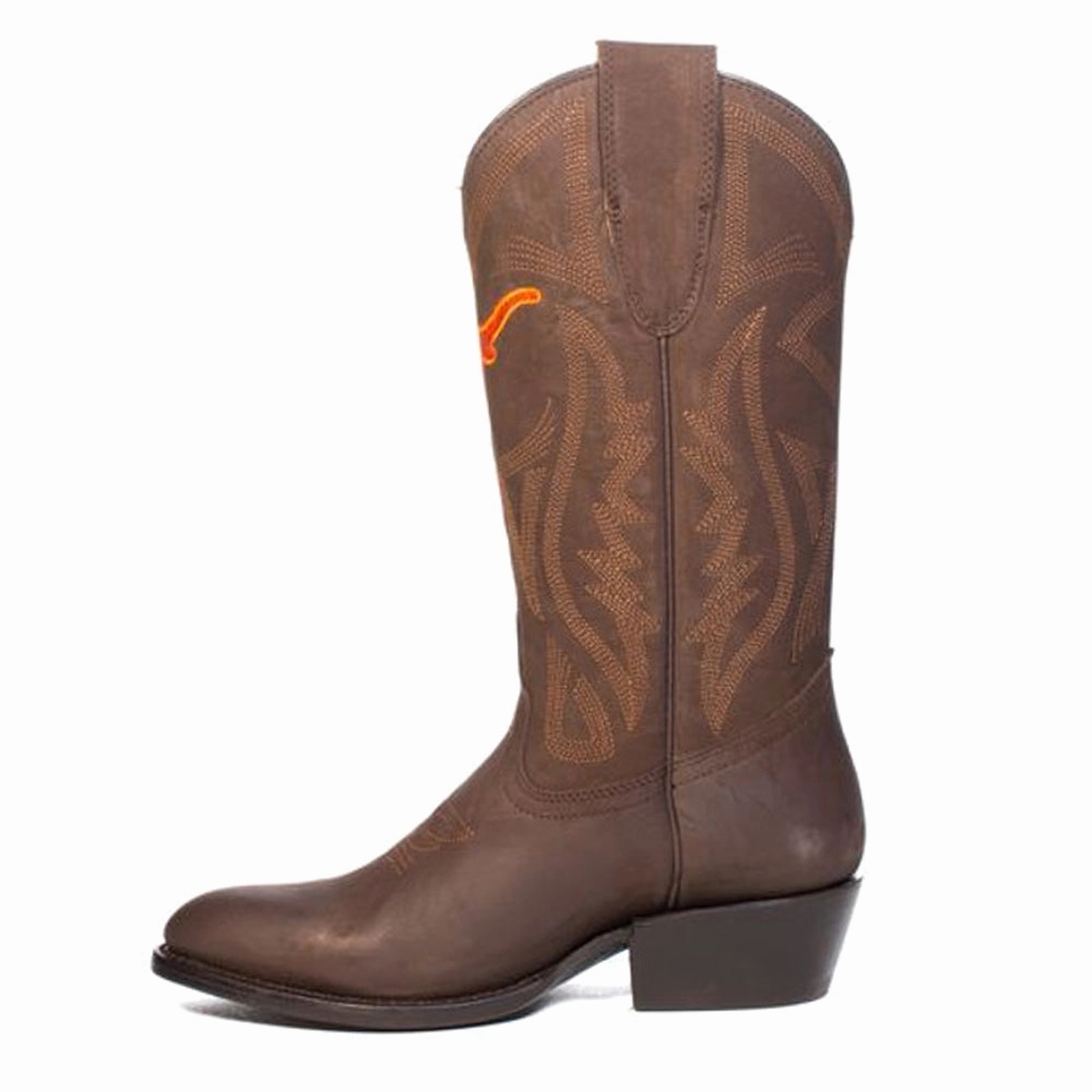 High Utility Pull-on style University of Texas at Austin Embroidered Round Toe Pull On Cowboy Boots