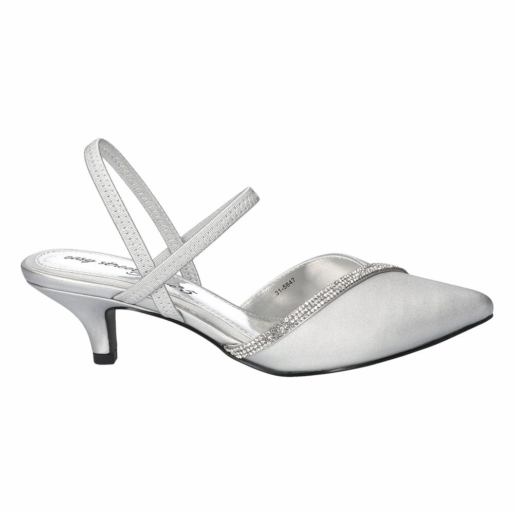 City Chic elegant tone Unna Pointed Toe Kitten Heel Slingback Pumps