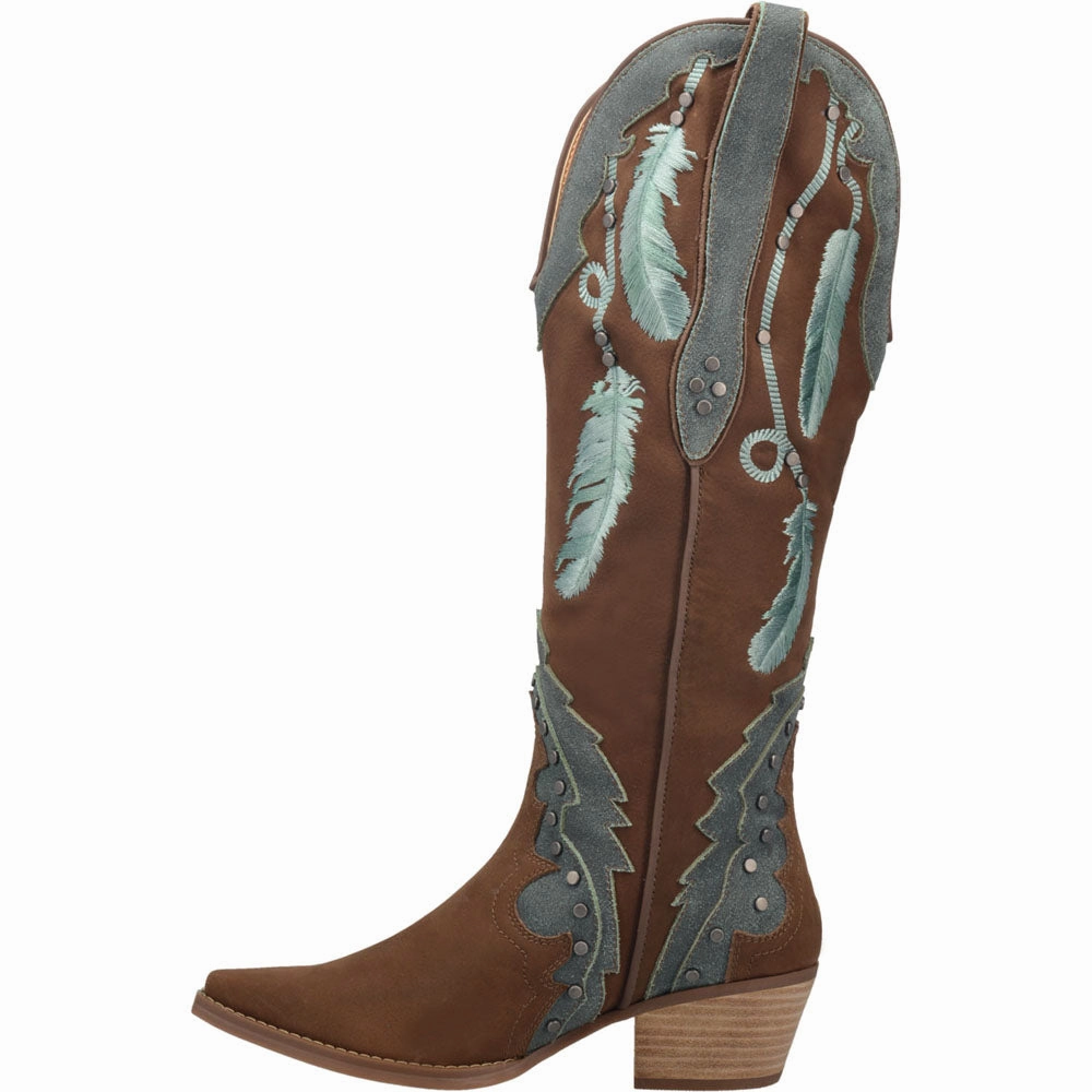Dream Catcher Snip Toe Embroidered Cowboy Boots Heat-resistant