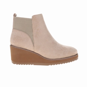 Apple Sauced Round Toe Side Zip Wedge Booties High Traction Outdoor Trek