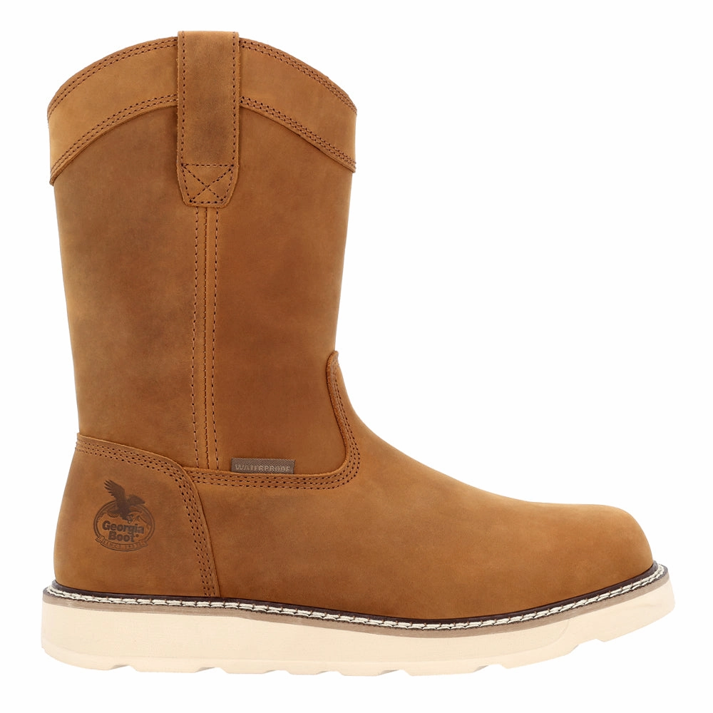 Core 37 Wedge 10 Inch Pull On Plain Waterproof Steel Toe Work Boots Fall Stretchable Tongue