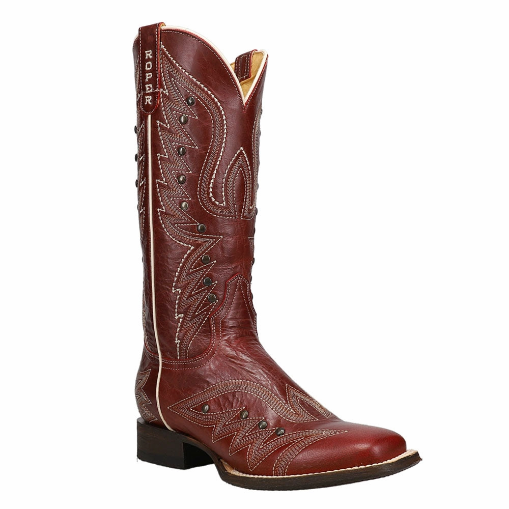 Brandy Embroidery Square Toe Cowboy Boots quick-drying Feather Light Active Nomad