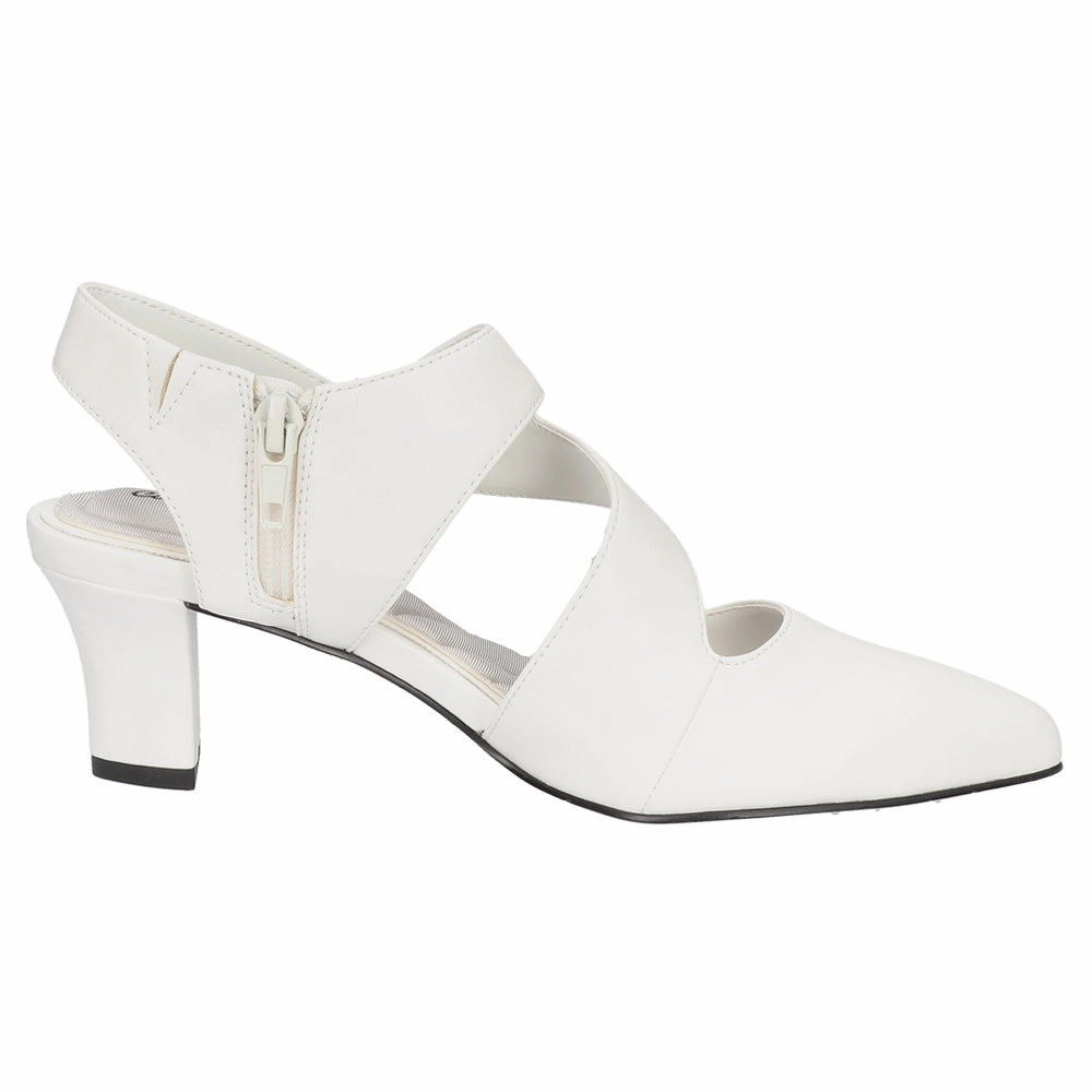 Fast Paced Venue Asymmetrical Pointed Toe Block Heel Pumps