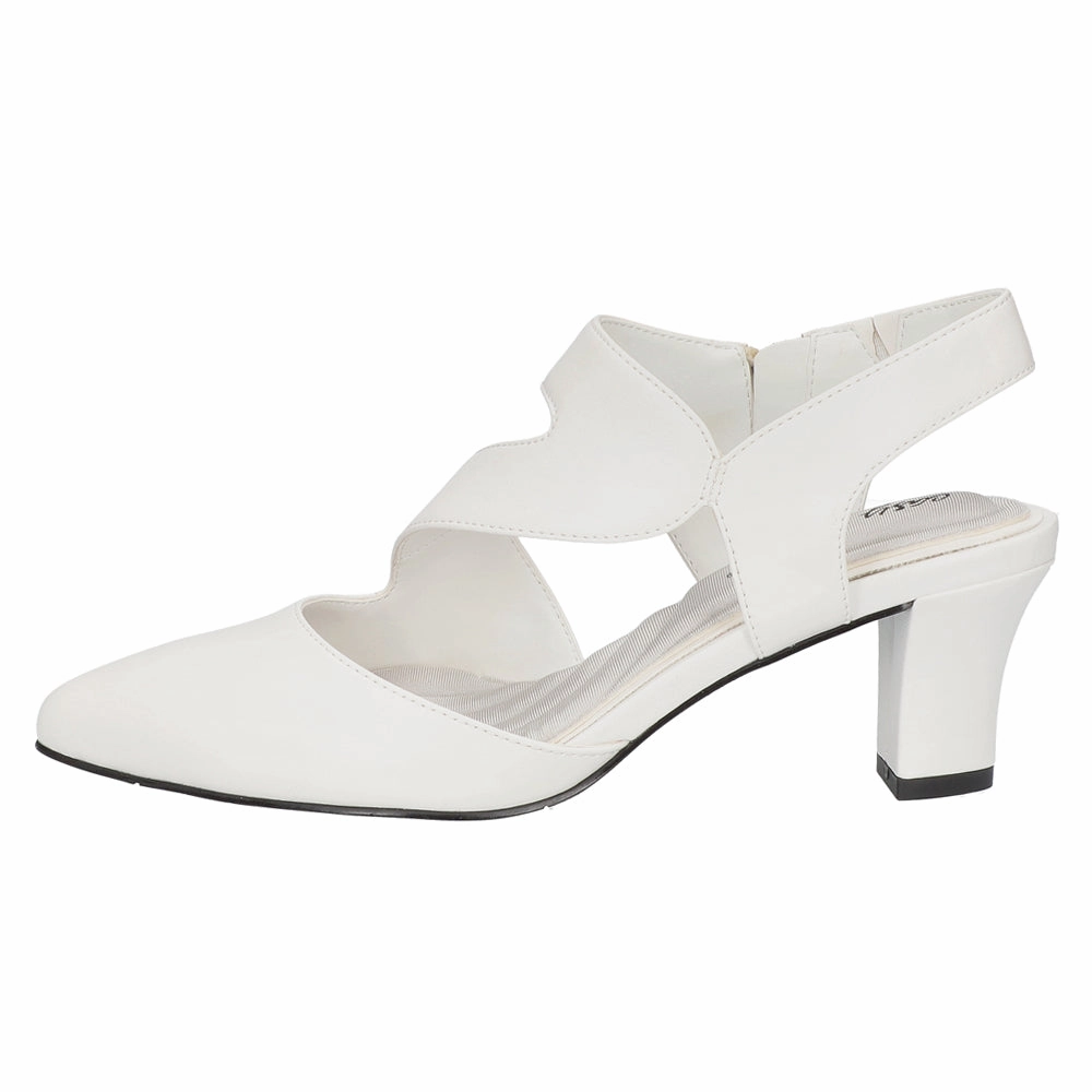 Non Slip Outsole Team Shade Venue Asymmetrical Pointed Toe Block Heel Pumps