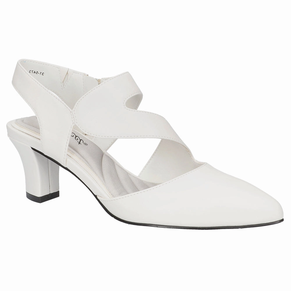 Venue Asymmetrical Pointed Toe Block Heel Pumps Soft Sole