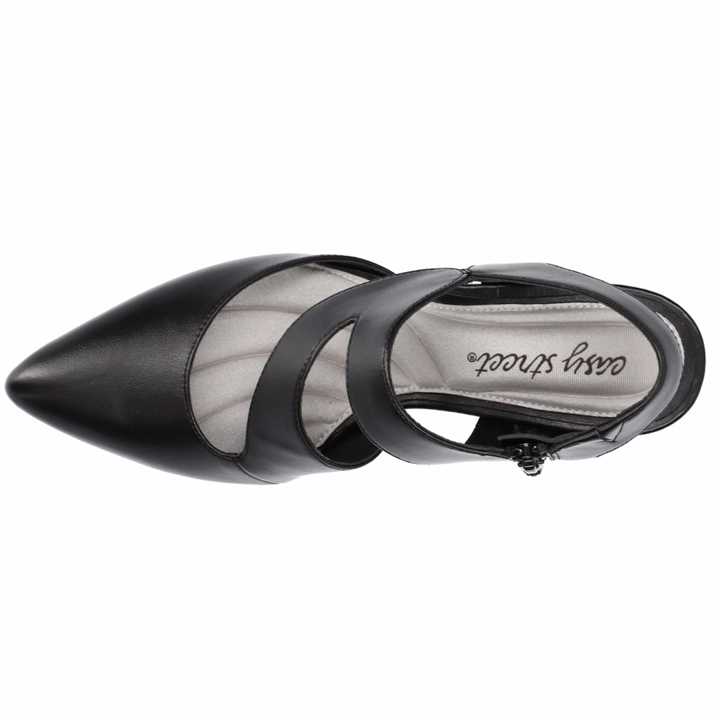 Modern Footwear Venue Asymmetrical Pointed Toe Block Heel Pumps