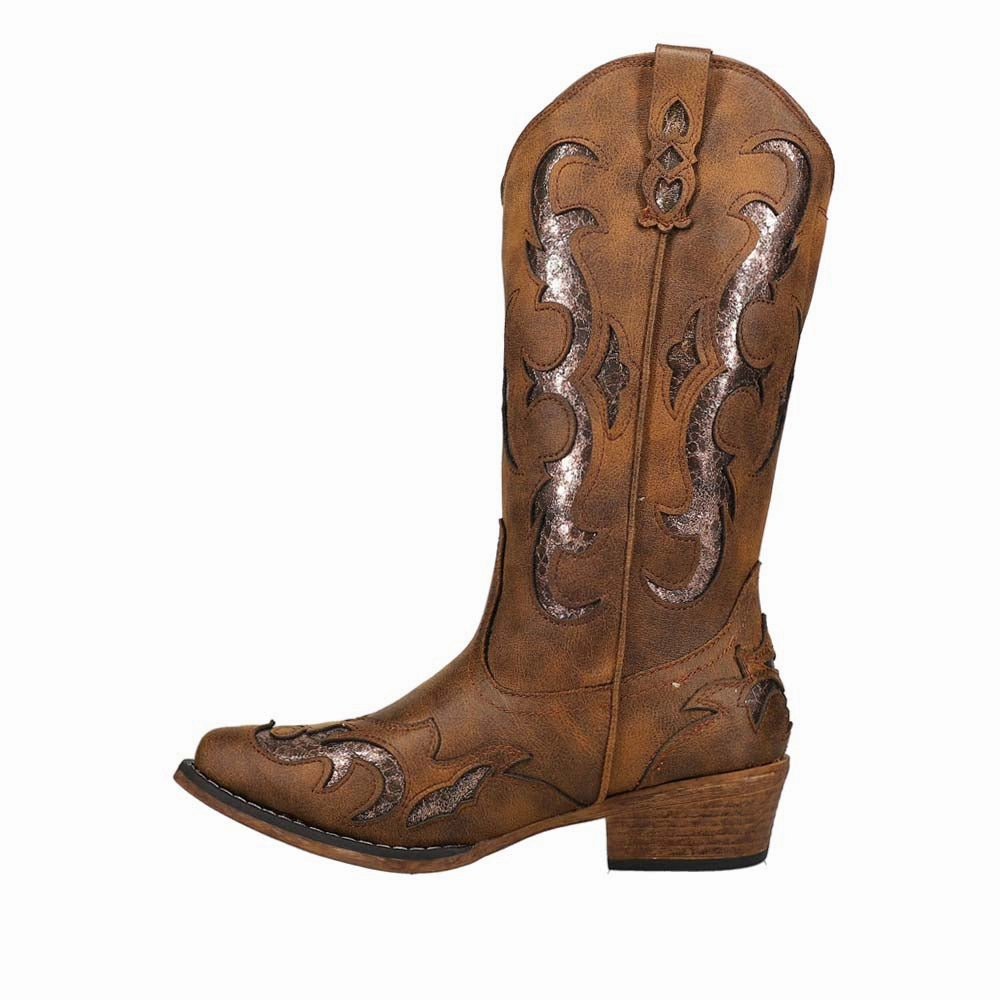 Comfort Lining Winter Walker Mid Cut Riley Flextra Metallic Underlay Snip Toe Cowboy Boots