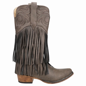 Cushioned heel orthopedic Rickrack Embroidery Fringe Snip Toe Cowboy Boots
