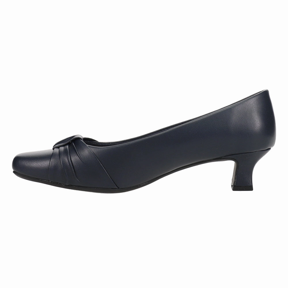 Cross Floor Waive Square Toe Kitten Heel Pumps