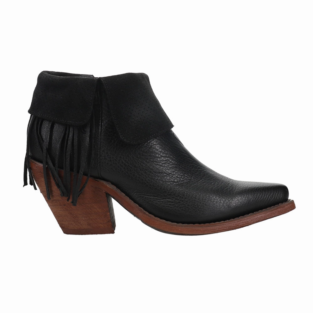 Heel Support Slim Line Hope Fringe Snip Toe Cowboy Booties