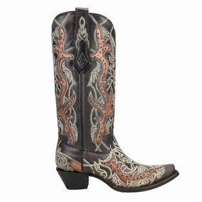 Embroidered Studded Snip Toe Cowboy Boots Casual Adventure