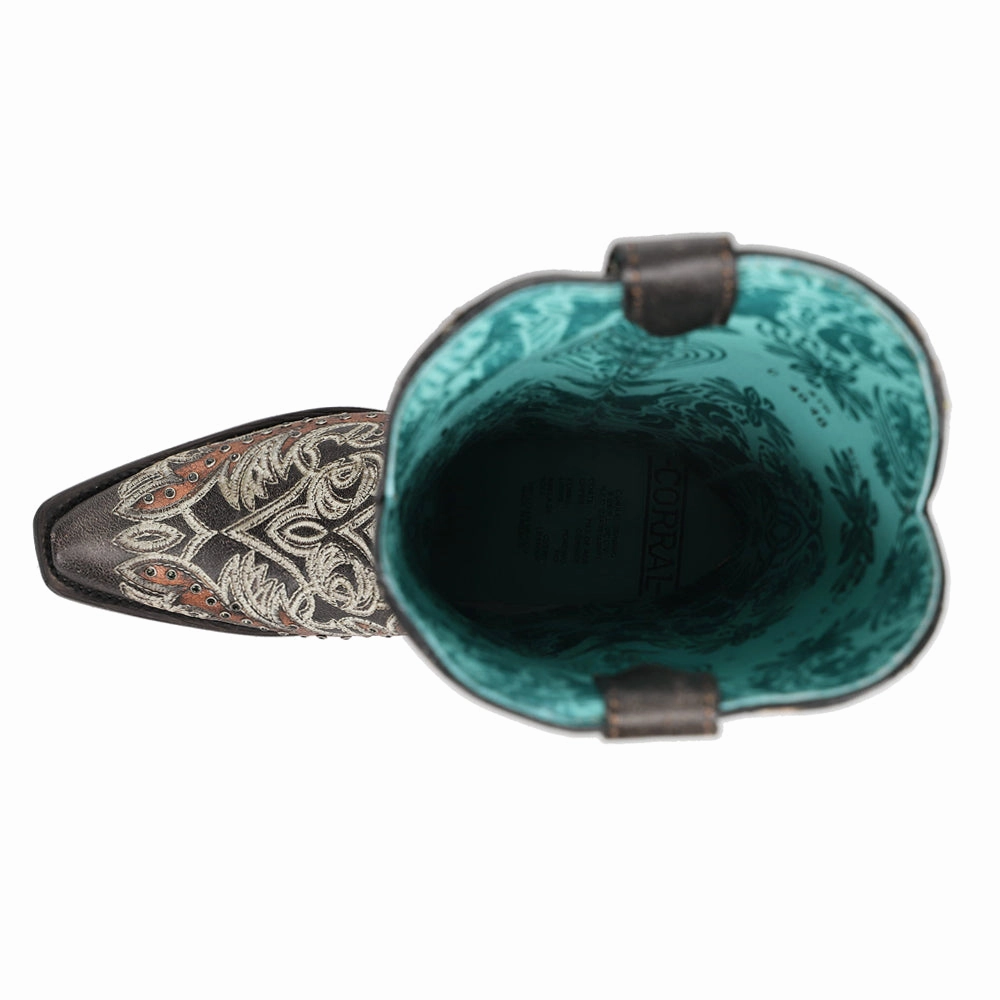 Reflective accents Stable Support Rural Traveler Embroidered Studded Snip Toe Cowboy Boots