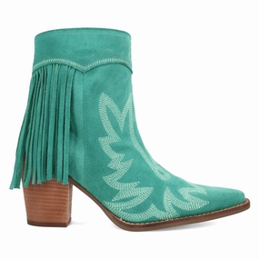 Wild Sage Fringe Snip Toe Zippered Cowboy Booties Pull On Style Waterproof Trail Exploration