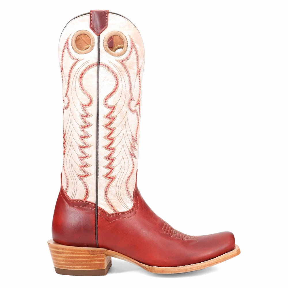 Adelaide Embroidered Square Toe Pull On Cowboy Boots High Quality Leather