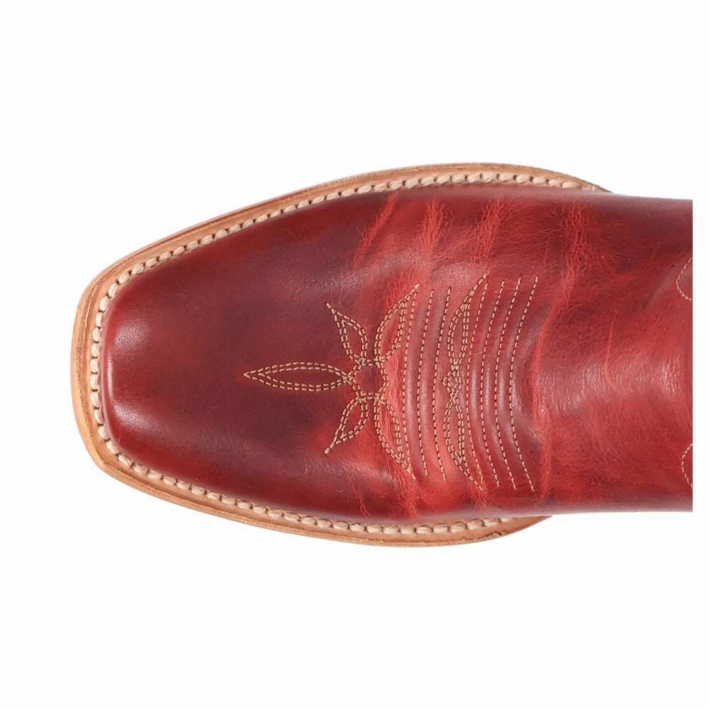 Adelaide Embroidered Square Toe Pull On Cowboy Boots Flexible Construction