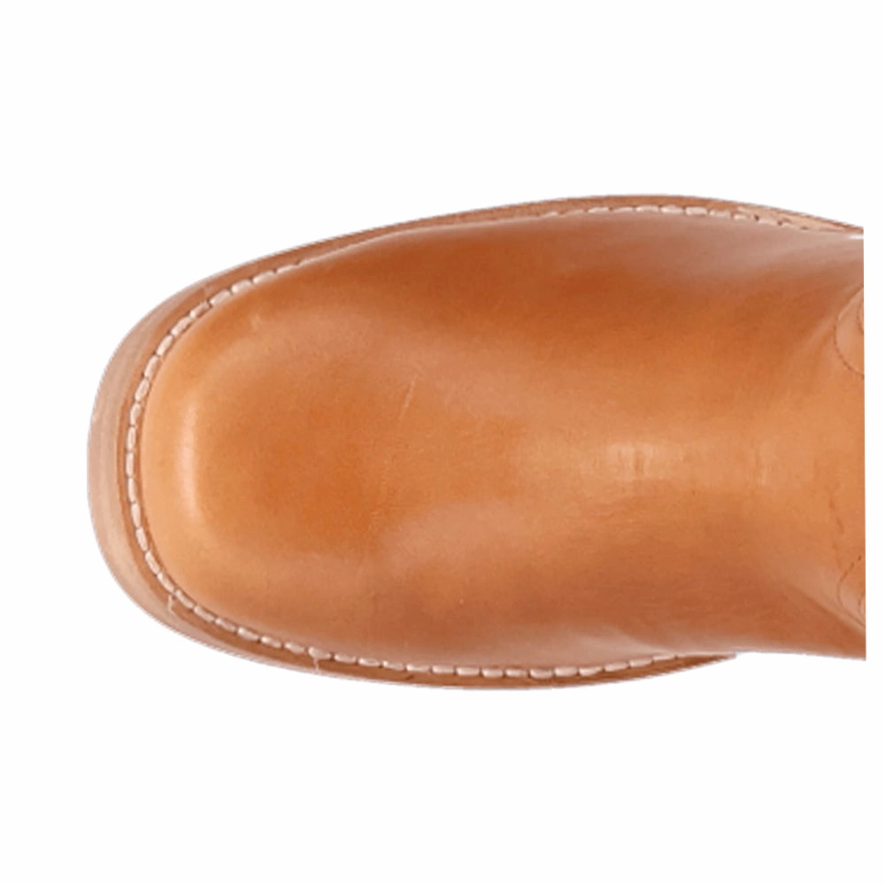 Tactile Grip Pattern Avalon Embroidered Round Toe Pull On Cowboy Boots