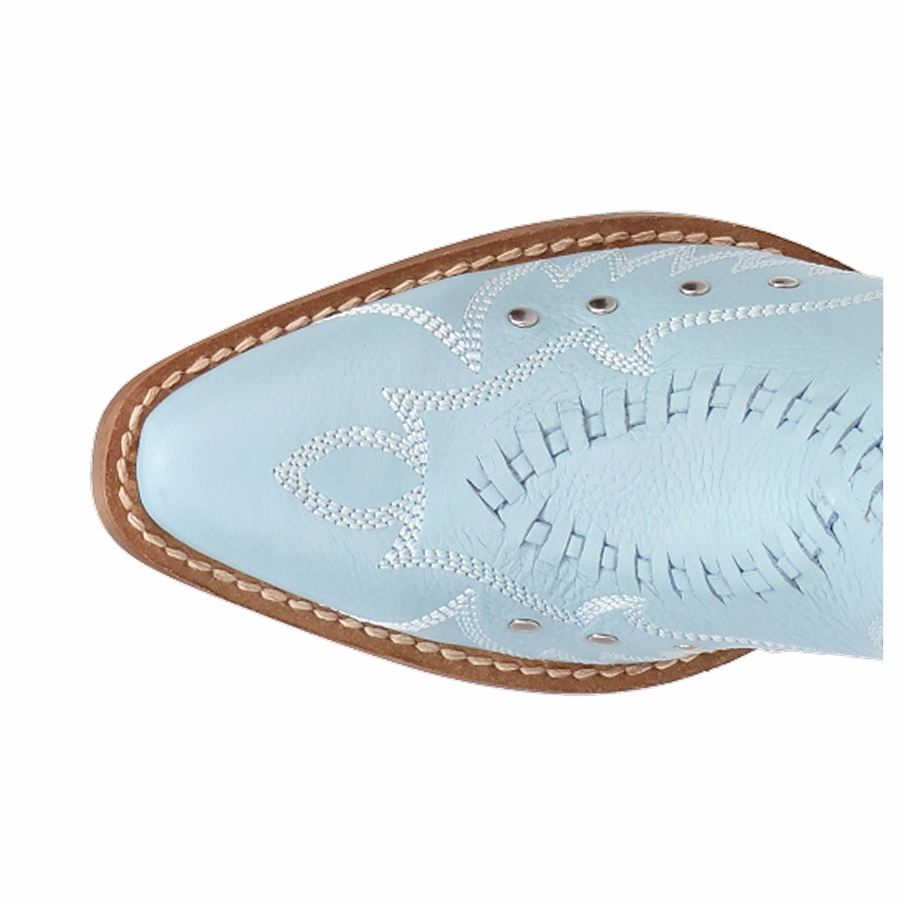 Precious Embroidered Studded Snip Toe Cowboy Booties Comfortable toe box