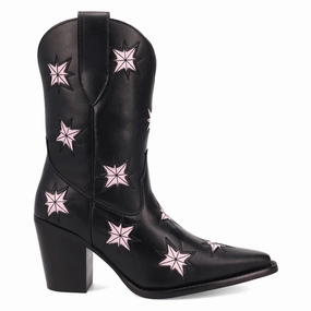 Quick Dry Interior Starburst Tooled Inlay Snip Toe Pull On Cowboy Booties