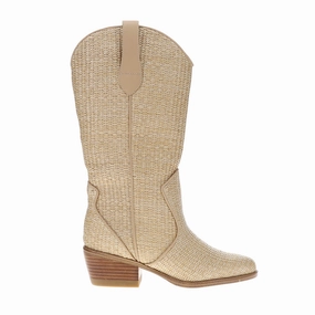Resilient Sole Jenah Raffia Round Toe Pull On Boots