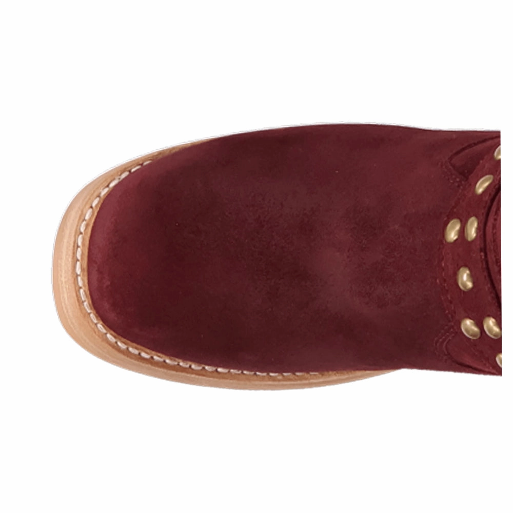 Troubadour Studded Round Toe Pull On Boots Ventilation Perforations Strap