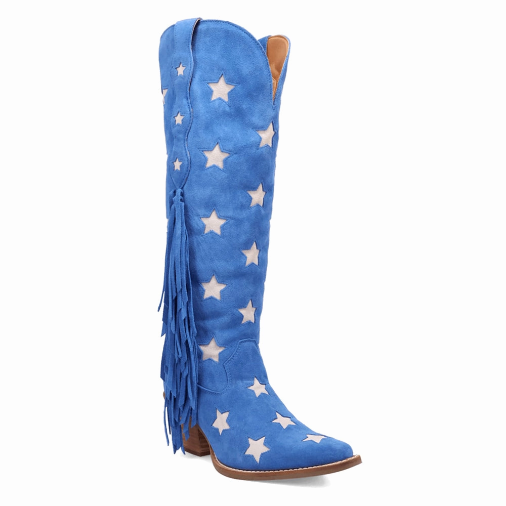 Non-Slip Sole Super Star Fringe Tooled Inlay Snip Toe Cowboy Boots