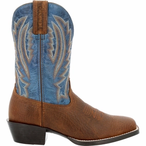 Westward Tooled-Inlay Square Toe Cowboy Boots Dynamic silhouette