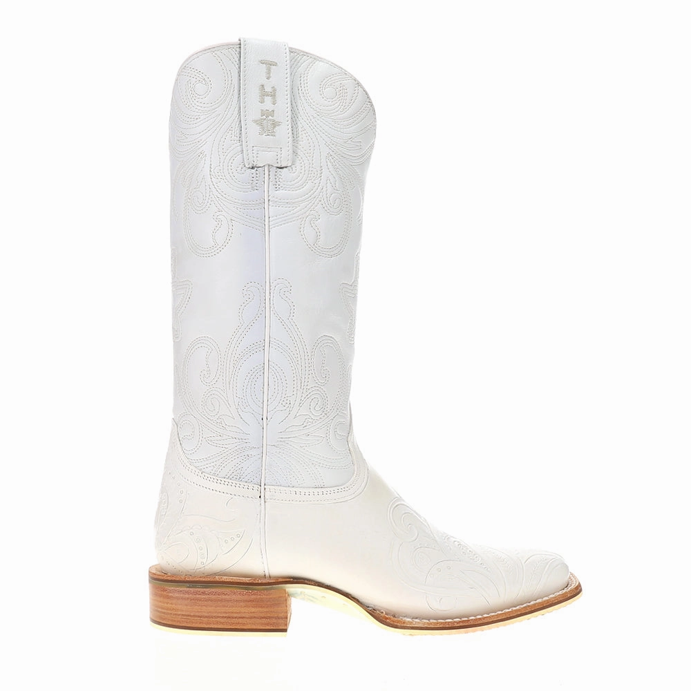 Mountain Climbing White Wedding Square Toe Cowboy Boots
