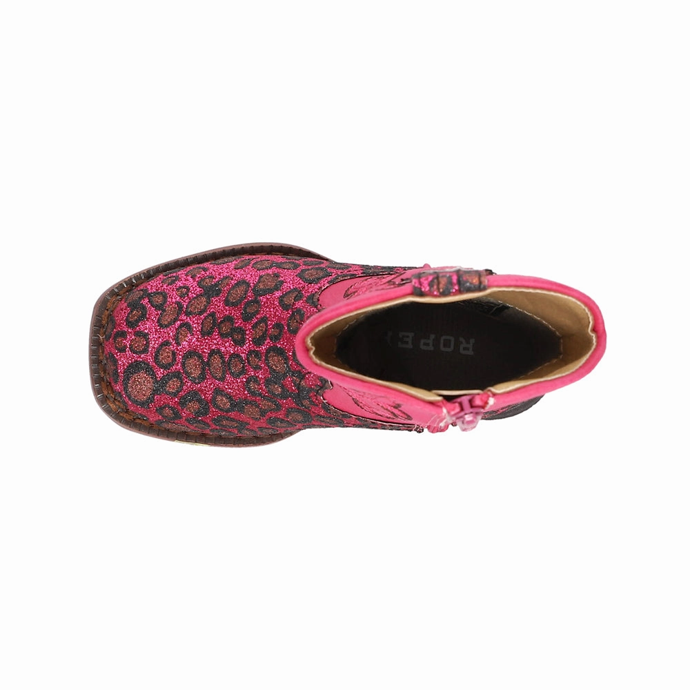 Soft Padding Wild Cat Glitter Square Toe Cowboy Boots (Toddler)