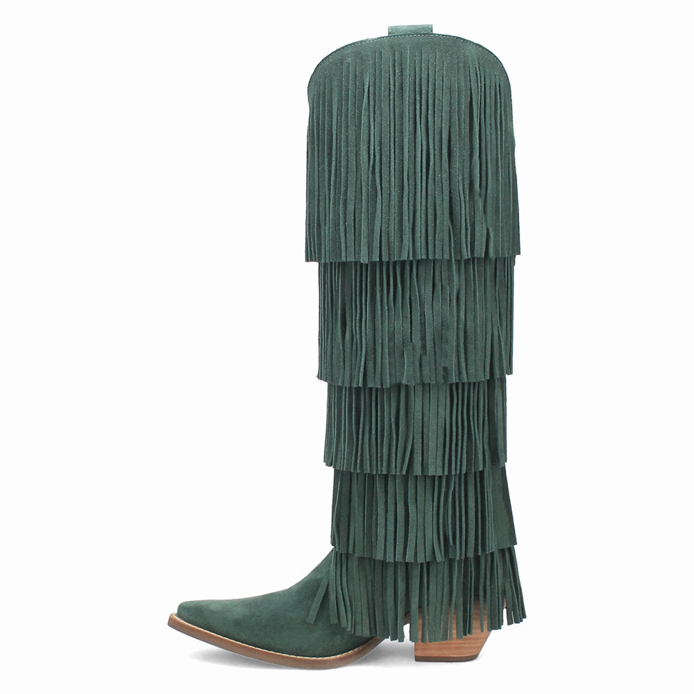 Wild Child Fringe Snip Toe Pull On Cowboy Boots Step Control