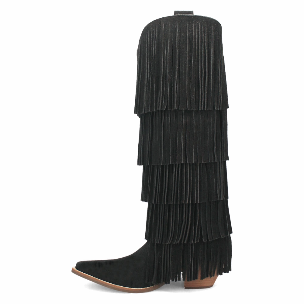 Anti Slip Traction Wild Child Fringe Snip Toe Pull On Cowboy Boots
