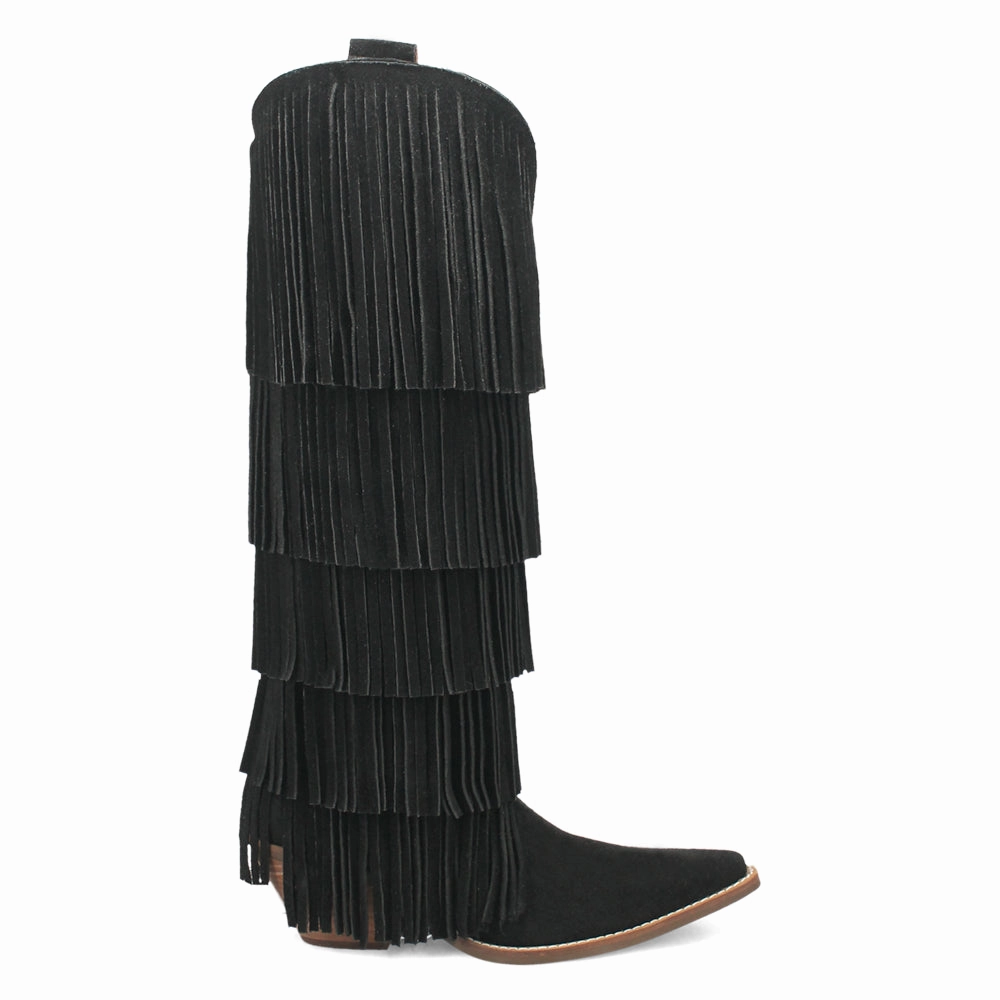 Wild Child Fringe Snip Toe Pull On Cowboy Boots Rugged Built Daily Walks Anti-static