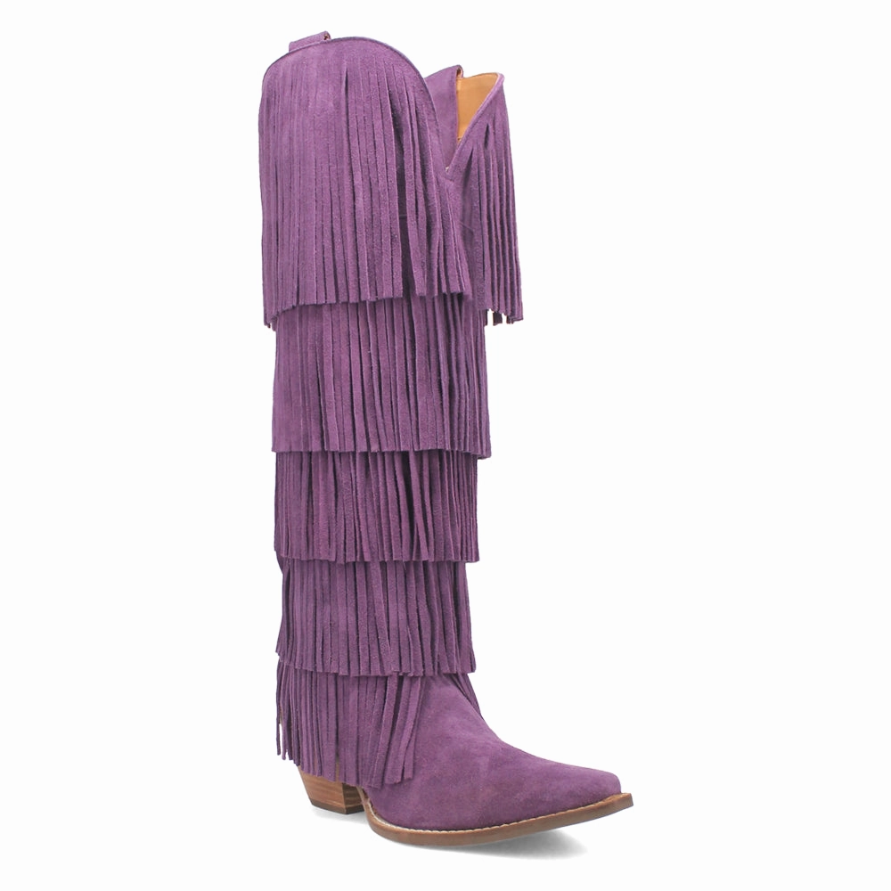 Insulated Urban Commute Flex Groove Design Wild Child Fringe Snip Toe Pull On Cowboy Boots