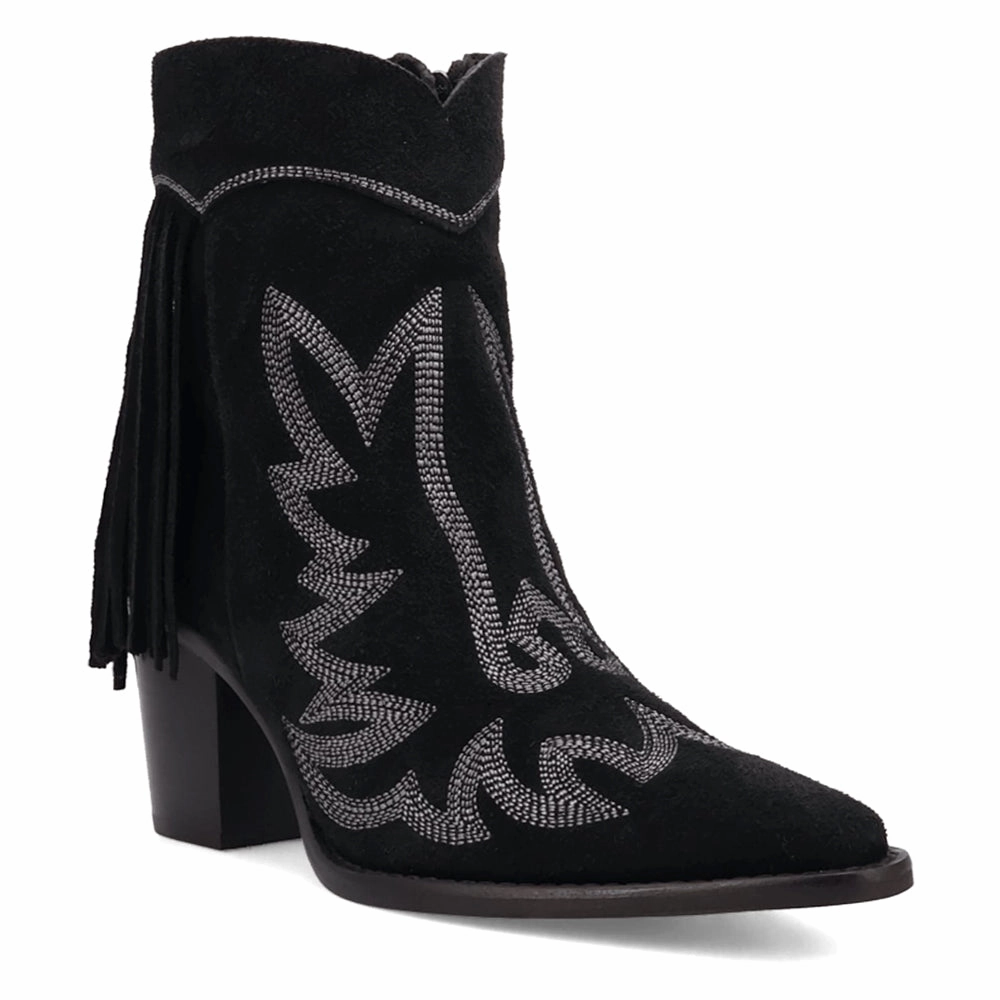 Wild Sage Fringe Snip Toe Zippered Cowboy Booties Slip Resistant Rainy Day Commuter Reinforced Form Windy Weather