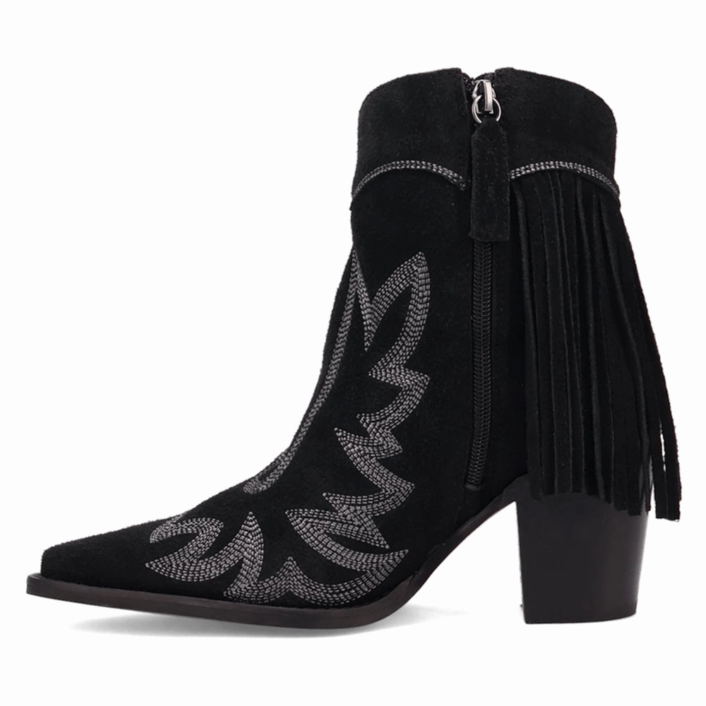 Air Move Wild Sage Fringe Snip Toe Zippered Cowboy Booties