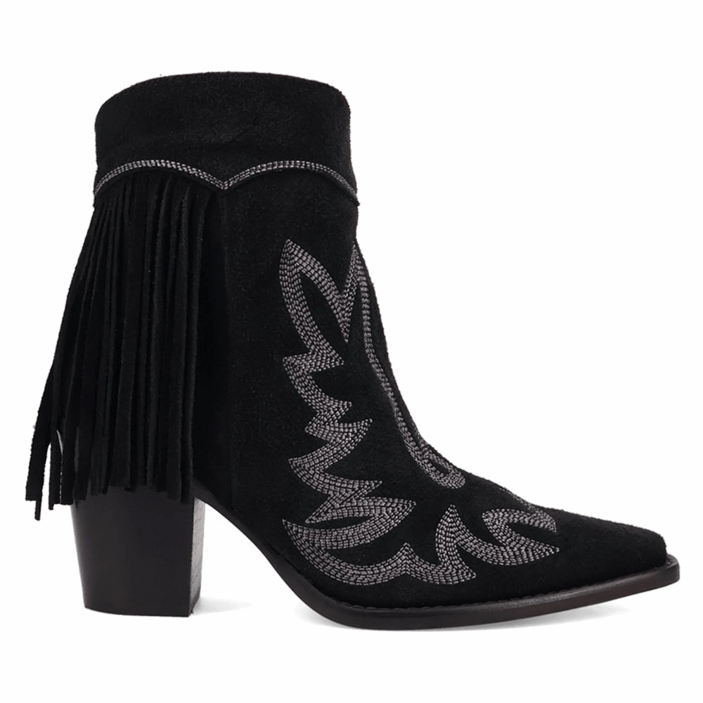 Cushioned Step Urban Commute Machine washable Wild Sage Fringe Snip Toe Zippered Cowboy Booties