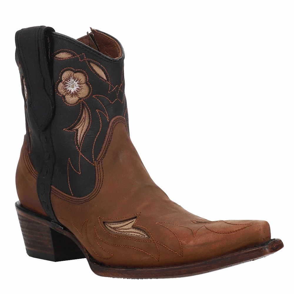 Floral Embroidered Snip Toe Cowboy Booties well-made Premium Support