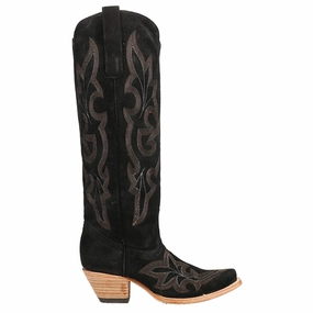 Suede Embroidered Tall Snip Toe Cowboy Boots Wear resistant