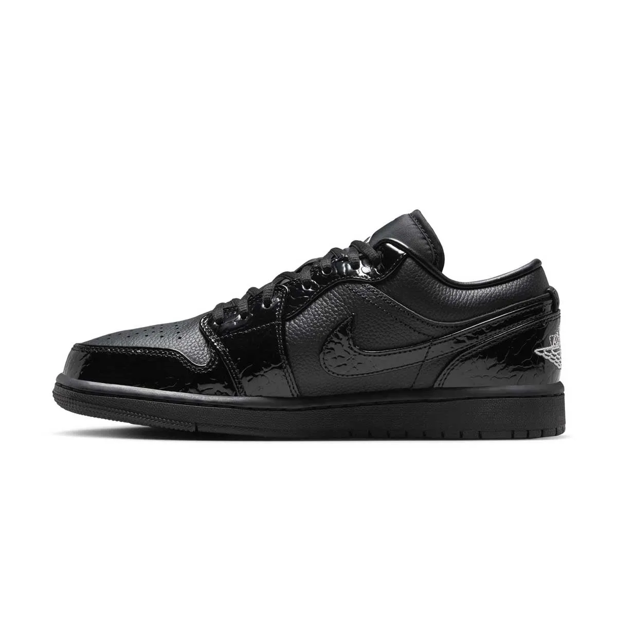 Wmns Air Jordan 1 Low 'Black Croc' Enhanced design Recyclable Components