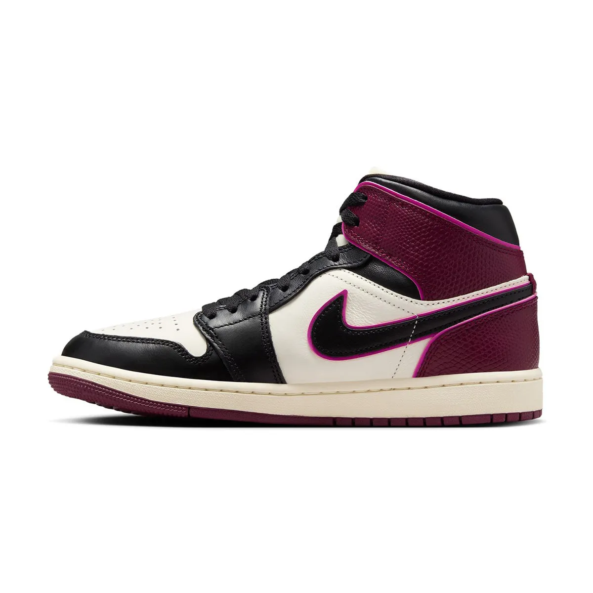 packability - level Adjustable Heel Strap Wmns Air Jordan 1 Mid SE 'Sail Bordeaux'