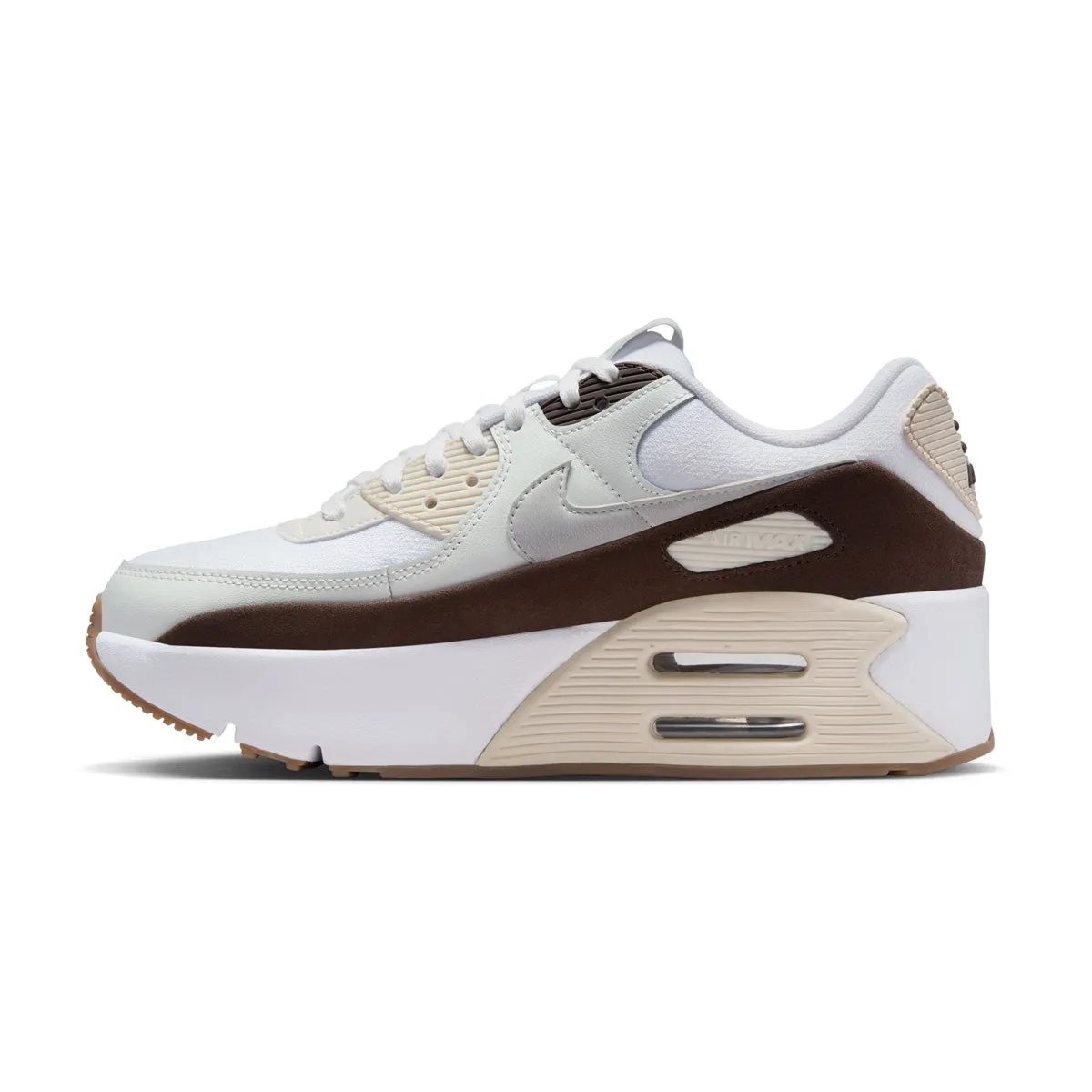 Wmns Air Max 90 LV8 'Tan Brown' Odor Control Fabric Vegan Leather