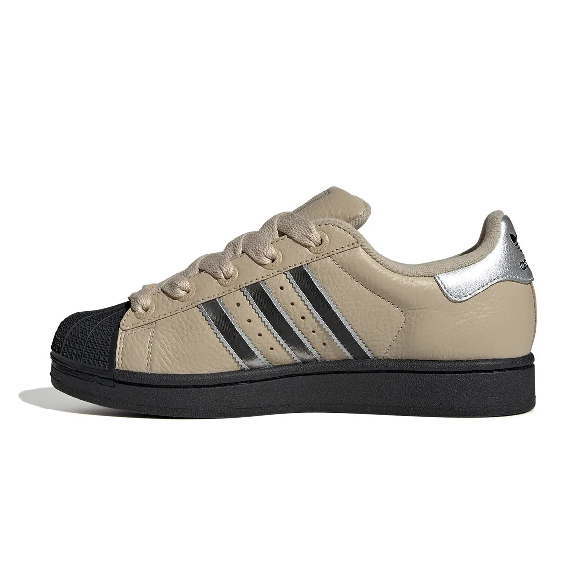 Wmns Superstar II 'Stone Khaki Silver Metallic' buckle - closure Pressure Distribution Nodes