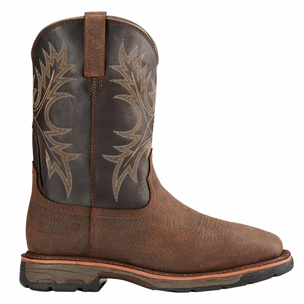 WorkHog 11 inch Embroidered Waterproof Soft Toe Work Boots Abrasion Dispersing Texure